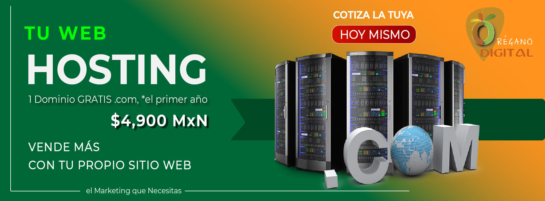 Tu Web Hosting x 1 año GRATIS GRATIS Dominio y Hospedaje por 1 año, contratalo hoy msimo